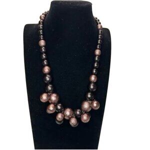 Coldwater Creek Brown and bronze Beaded Necklace Adjustable 16-18 Inches